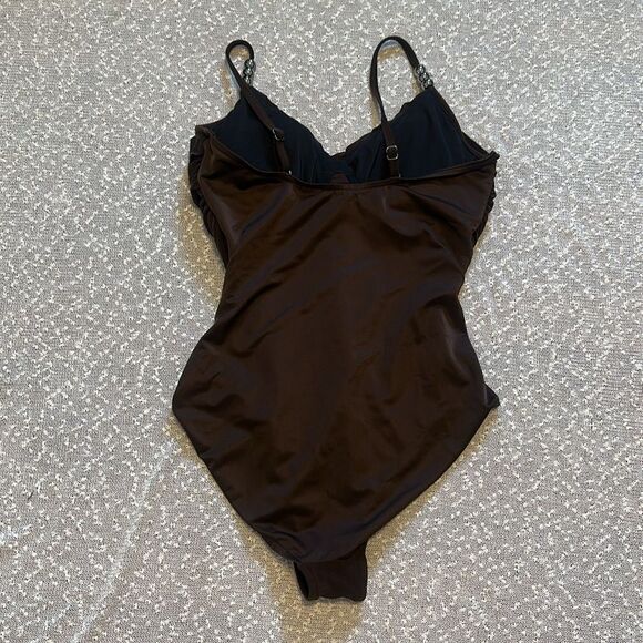 MAGICSUIT Isabel One Piece Swimsuit Brown Flouncy Slimming Tummy Control Swim 12 - Picture 8 of 14